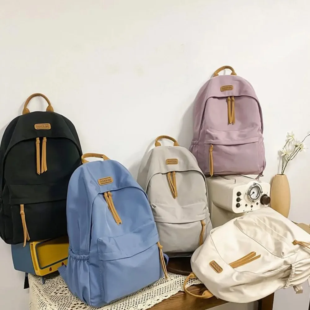 Fashion Schoolbag for Teenager, Solid Color Casual Backpack, Cute Girl Book Bag, Large Capacity School Backpack for Travel
