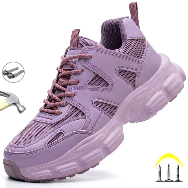 

Women's Safety Shoes Work Sneakers Steel Toe Shoes Puncture-Proof Work Shoes Fashion Boots Lightweight Work Shoes