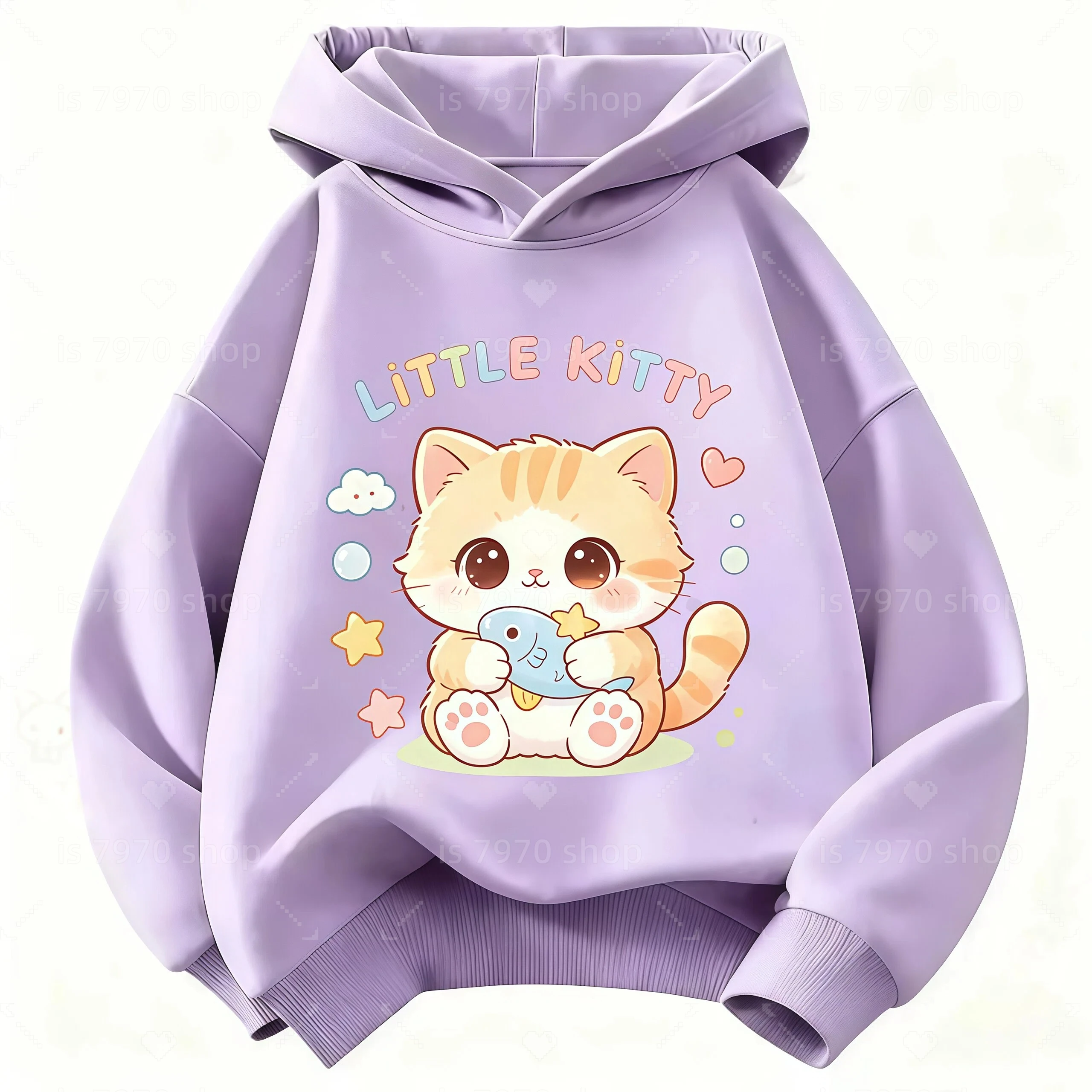 Autumn-Winter Fashion Cartoon Kids' Casual Long-Sleeved Hooded Shirt - Korean Style Warm and Comfortable Top boys and girls