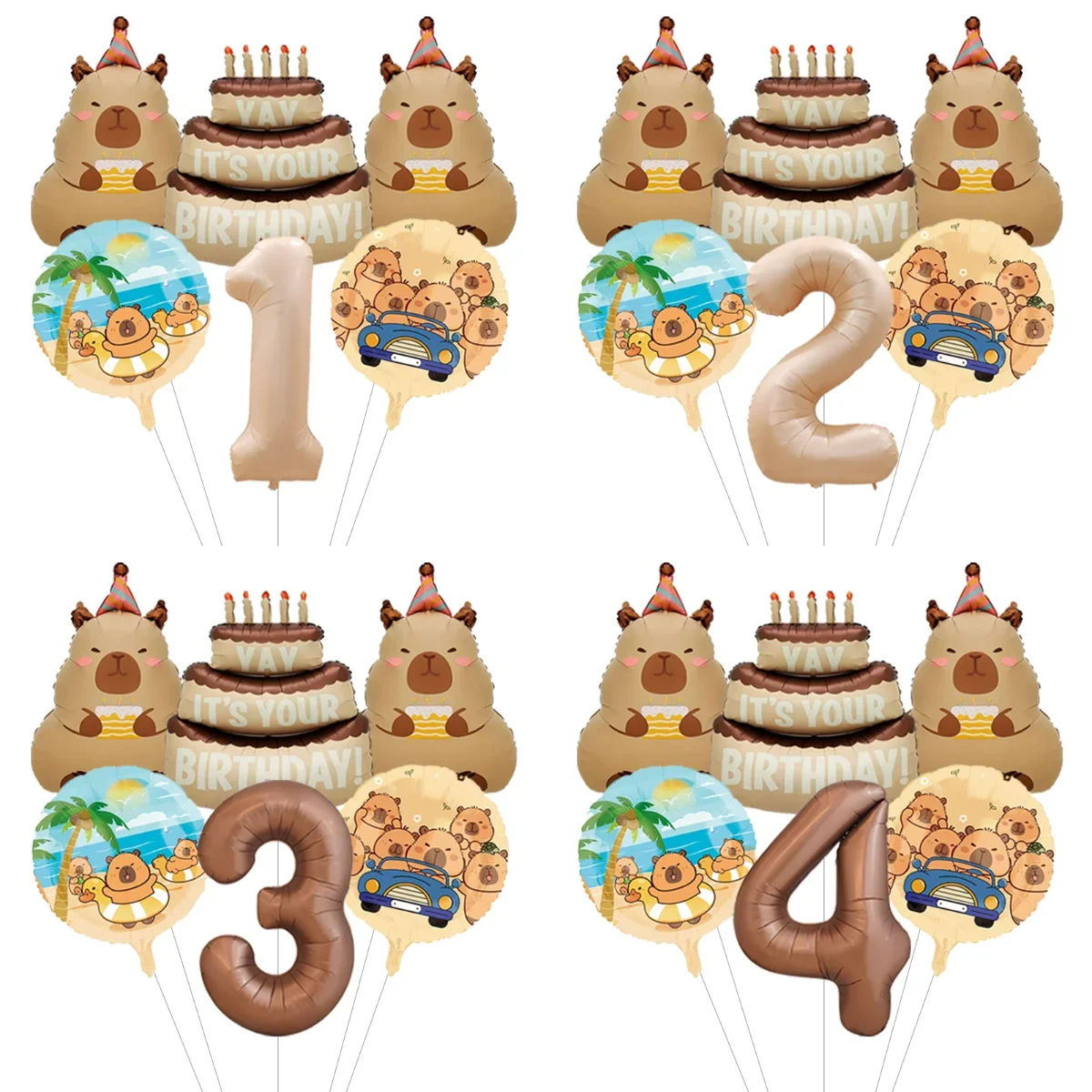 Geräumiges Veranstaltungsort-Set mit Capybara-Tierthema, Ballongirlande und Bogen-Kit für Große Feierlichkeiten