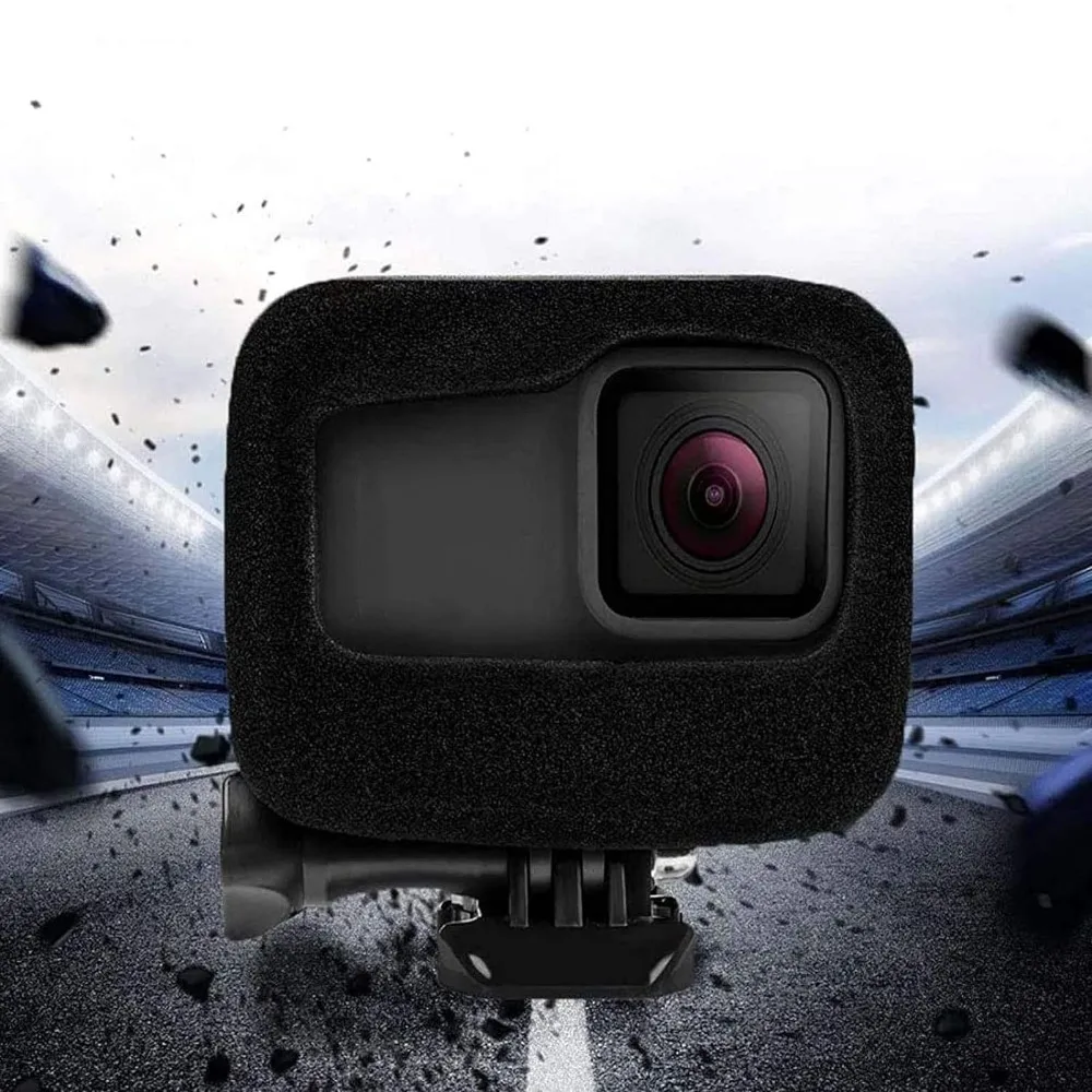 2pcs Sponge Sponge Cover Windproof Noise Reduction Wind Noise Reduction Protective Housing Frame Case for Gopro Hero 12/11/10/9