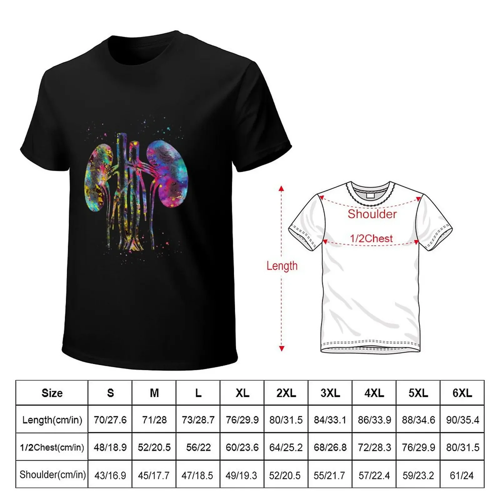 Kidneys anatomy T-Shirt blacks baggy shirts hippie clothes plus size tops mens champion t shirts