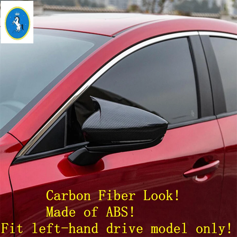 

Auto Rearview Mirror Shell Rear-view Protector Cap Cover Trim For Mazda 3 2019 - 2023 Chrome / Carbon Fiber Exterior Accessories