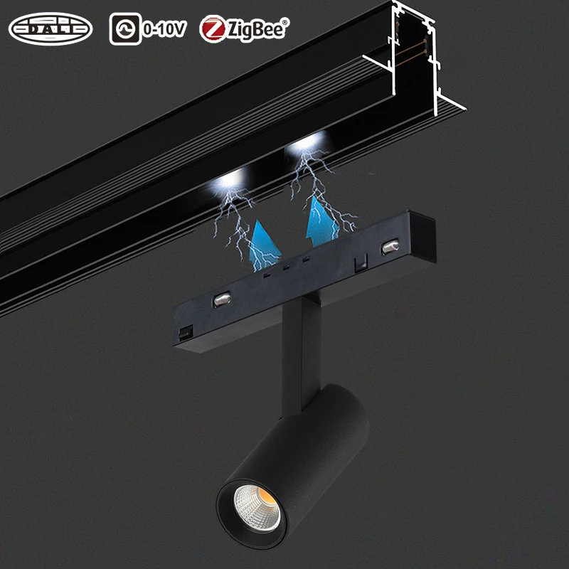 

Магнитная трековая система освещения, умная Регулируемая 48 В Dali Zigbee, магнитная лампа, магнитная лампа для гостиной, кухни, линейная магнитная лампа
