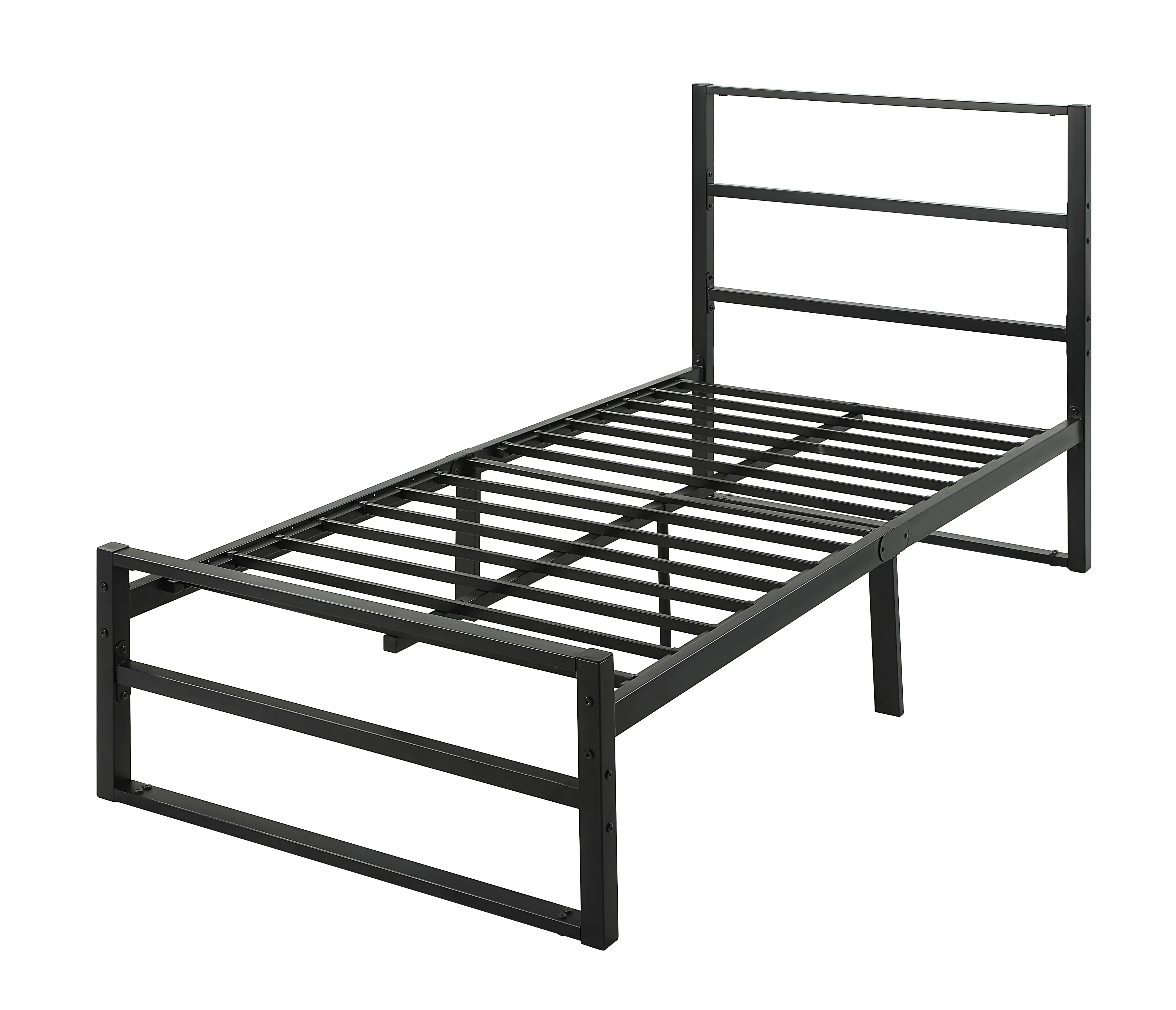 

su-Modern Design Easy Assemble Bedroom Furniture White Metal Square Steel Tube Frame Home Beds*