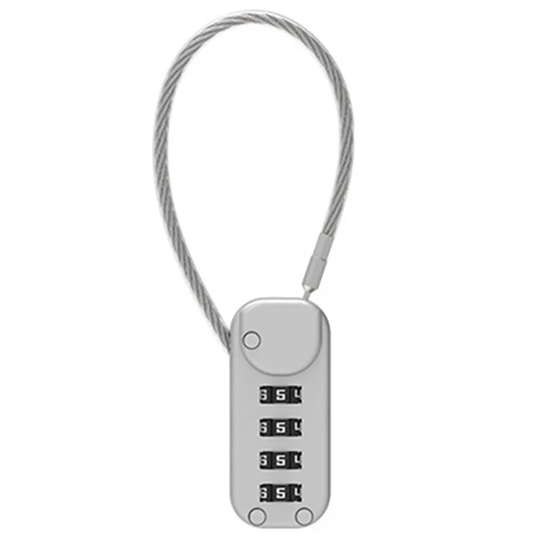 

AS98-Gray Security Combination Padlock 4-Digit Combination Padlock Zinc Alloy Suitcase Easy Install