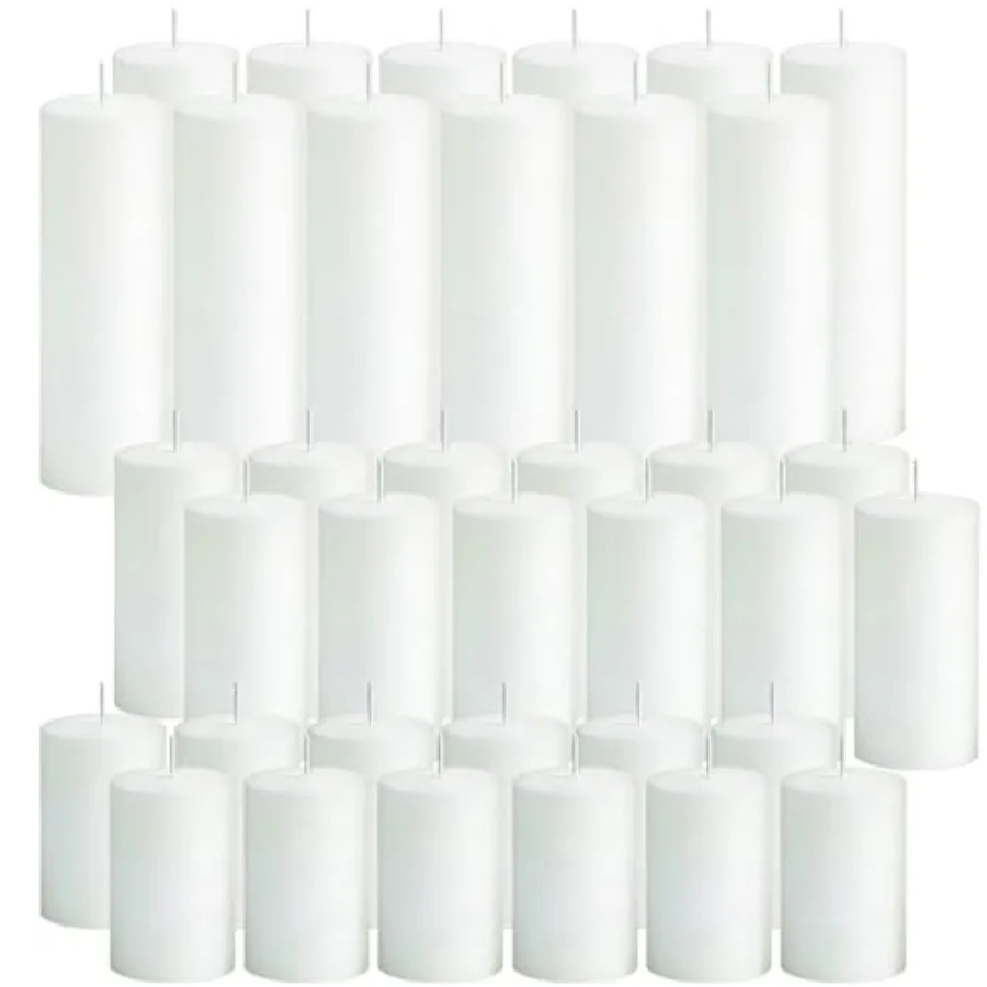 

Pcs Pillar Candles Bulk Set, 2x3" 2x4" 2x6" Paraffin Hurricane Candles, Unscented Dripless Smokeless, Long Burning for Party We