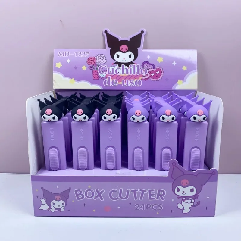 Sanrio Hello Kitty cuchillo multiusos dibujos animados Anime lindo Kuromi cuchillo de corte de papel portátil papelería para estudiantes suministros escolares regalos