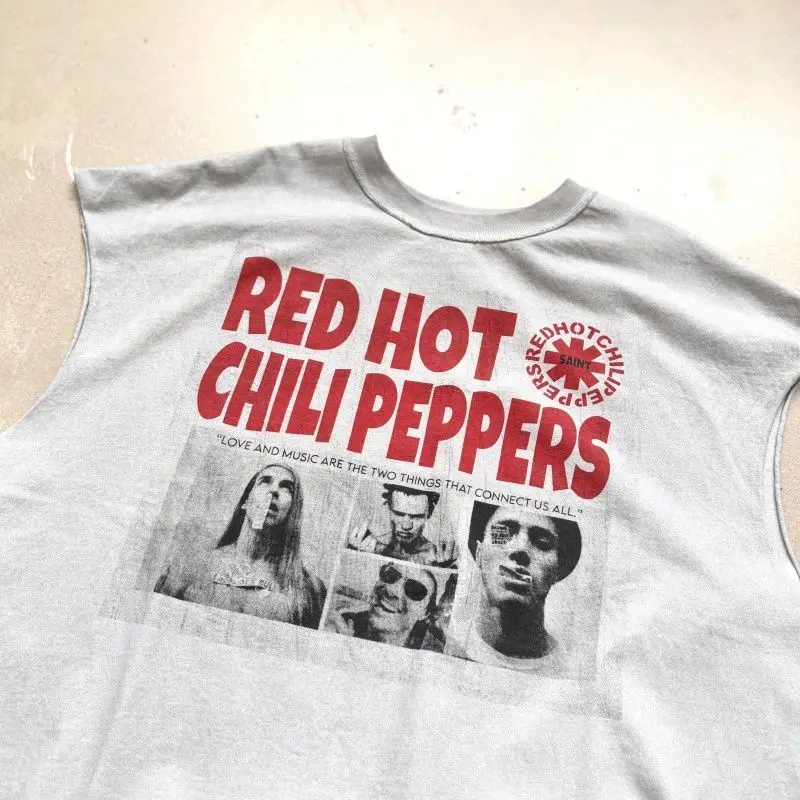 Summer T Shirts Washed Saint  RHCP Cut Sleeves T-shirt Men Women Best Quality Tops Tee T Shirt