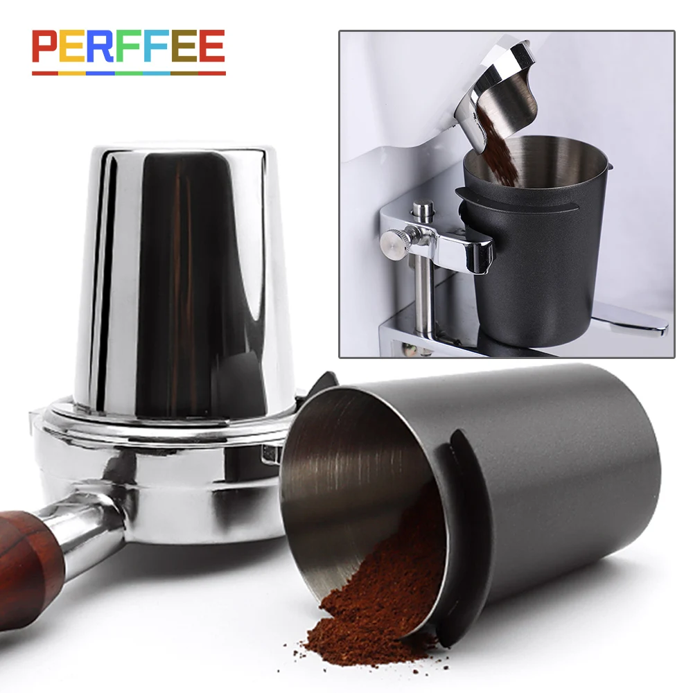 

51/58 мм кружка для кофе дозатор Кормушка Для кофейного порошка кружка для эспрессо дозатор из нержавеющей стали Дозирующий инструмент для кофе серебристо-черный