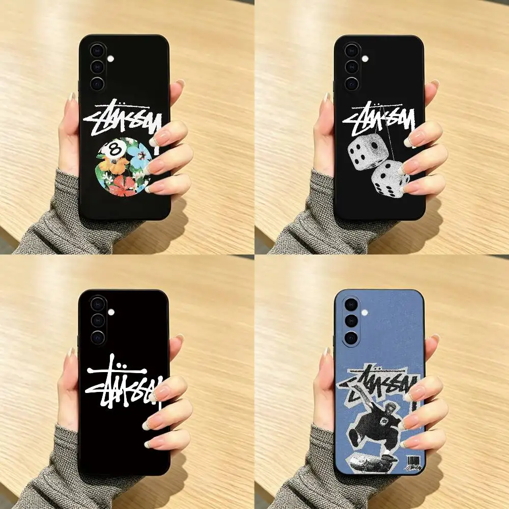 Brands S-Stussyes  Phone Case For Samsung Galaxy A73,A72,A71,A70,A53,A52,A51,Soft Silicone Black Cover
