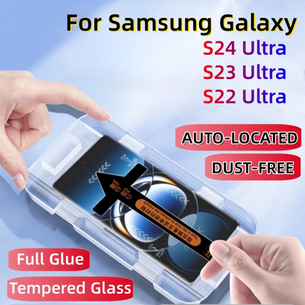

Tempered Glass For Samsung Galaxy S24 S23 S22 Ultra Tempering Glass Explosion-proof Screen Protector Protective with Install Kit