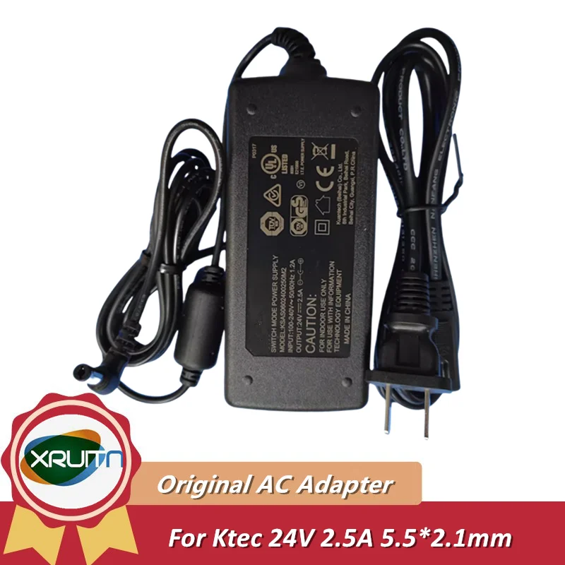 Genuine For Ktec 24V 2.5A Switching Power Supply AC Adapter KSAS0602400250M2 Charger 5.5*2.1 Tip Original