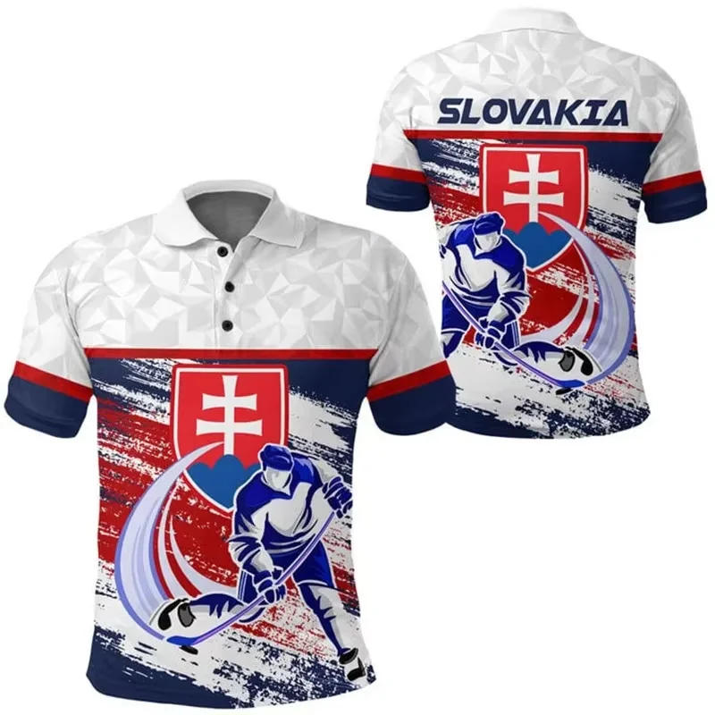 Kaos Polo 3D Print Bendera Slo - Men'S Fashion Golf Clothing ulasan dan harga