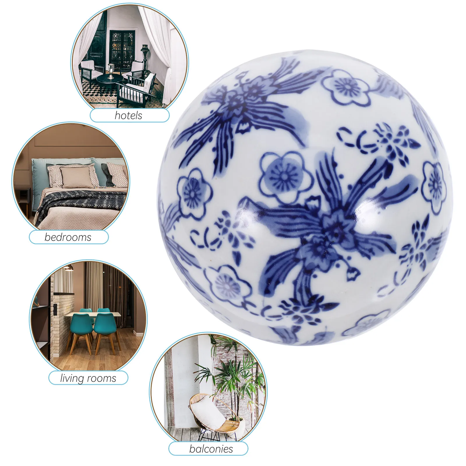 Floating Ceramic Balls Vintage Porcelain Fine Workmanship Home Decoration Fish Tank Garden Pond Decorative Floating Balls