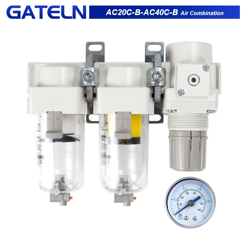 Air Combination Air Filter + Mist Separator + Regulator AC20C -02G-B AC30-03G-B AC20-01G-B Auto drain AC20C-02DG-B AC40-04DG-B