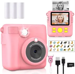 Portable Instant Camera for Children, HD Mini Camera for Kids, Rechargeable Children's Digital Camera with 32GB Memory Card