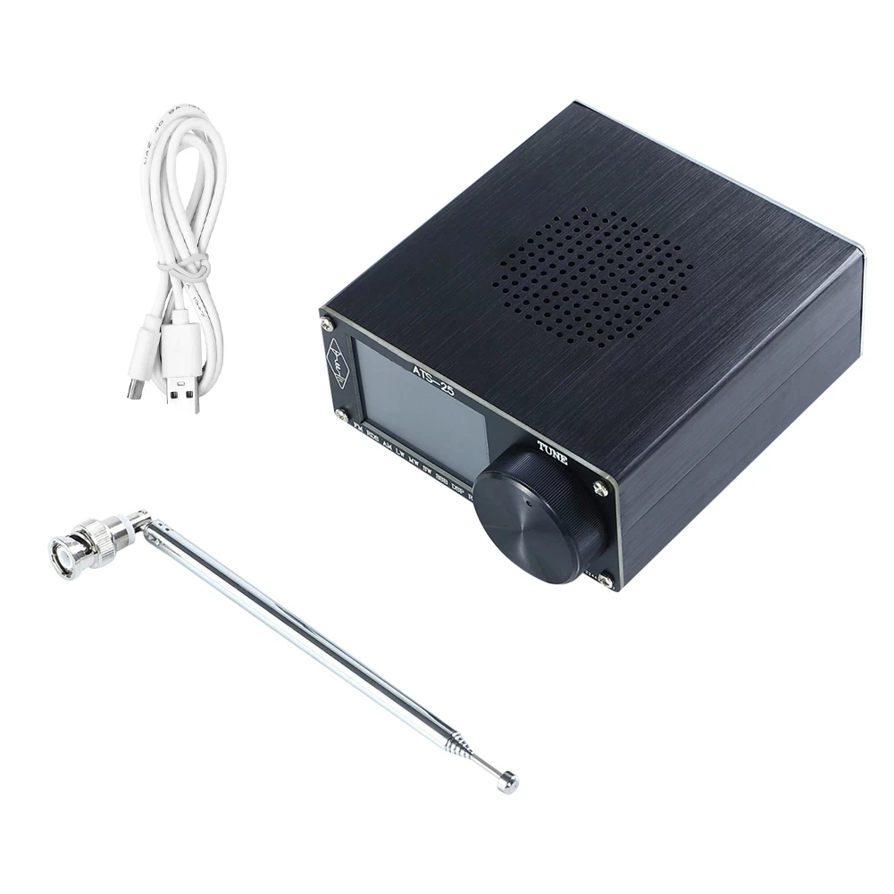 ATS-20+ / ATS-25+ ATS25X1 Si4732 All-Band Radio Receiver FM LW(MW SW) SSB +Whip Antenna +Battery + USB Cable + Speaker