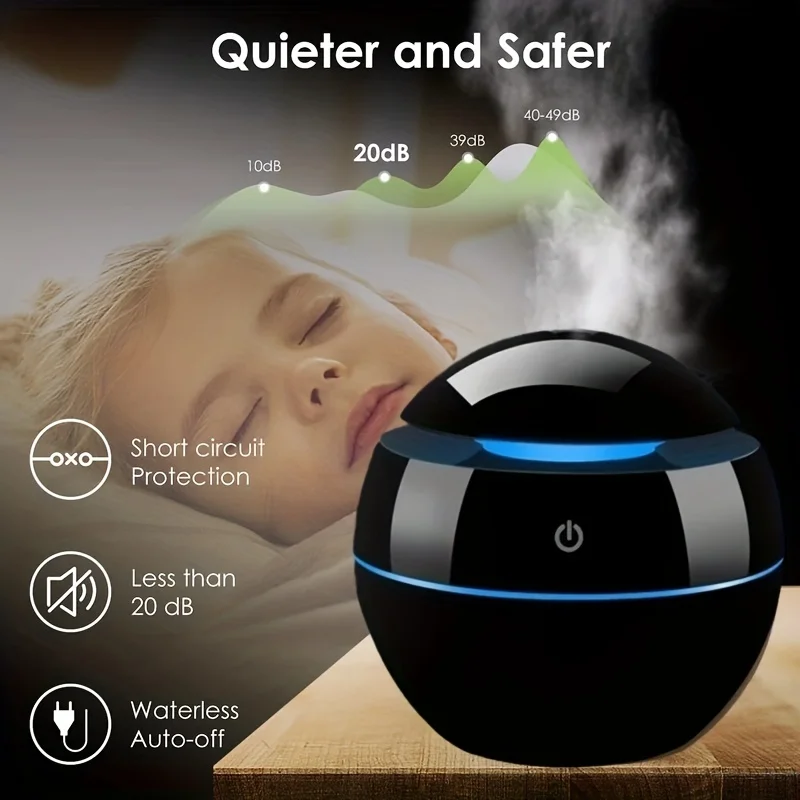 Umidificador compacto e colorido – mantenha sua casa confortável e estiloso!