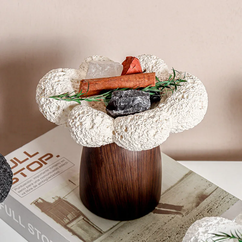 

Creative Flameless Aromatherapy Cup Cement Cloud Diffuser Stone Essential Oil Storage Container High-foot Romantic Fragrance Jar