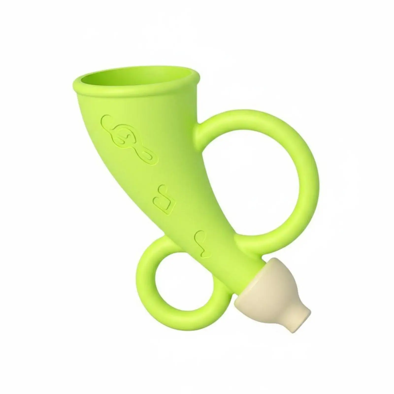 Baby Silicone Horn Sound Whistle Toy Chewable Infant Teether Rattle for Home or Pushchair Use