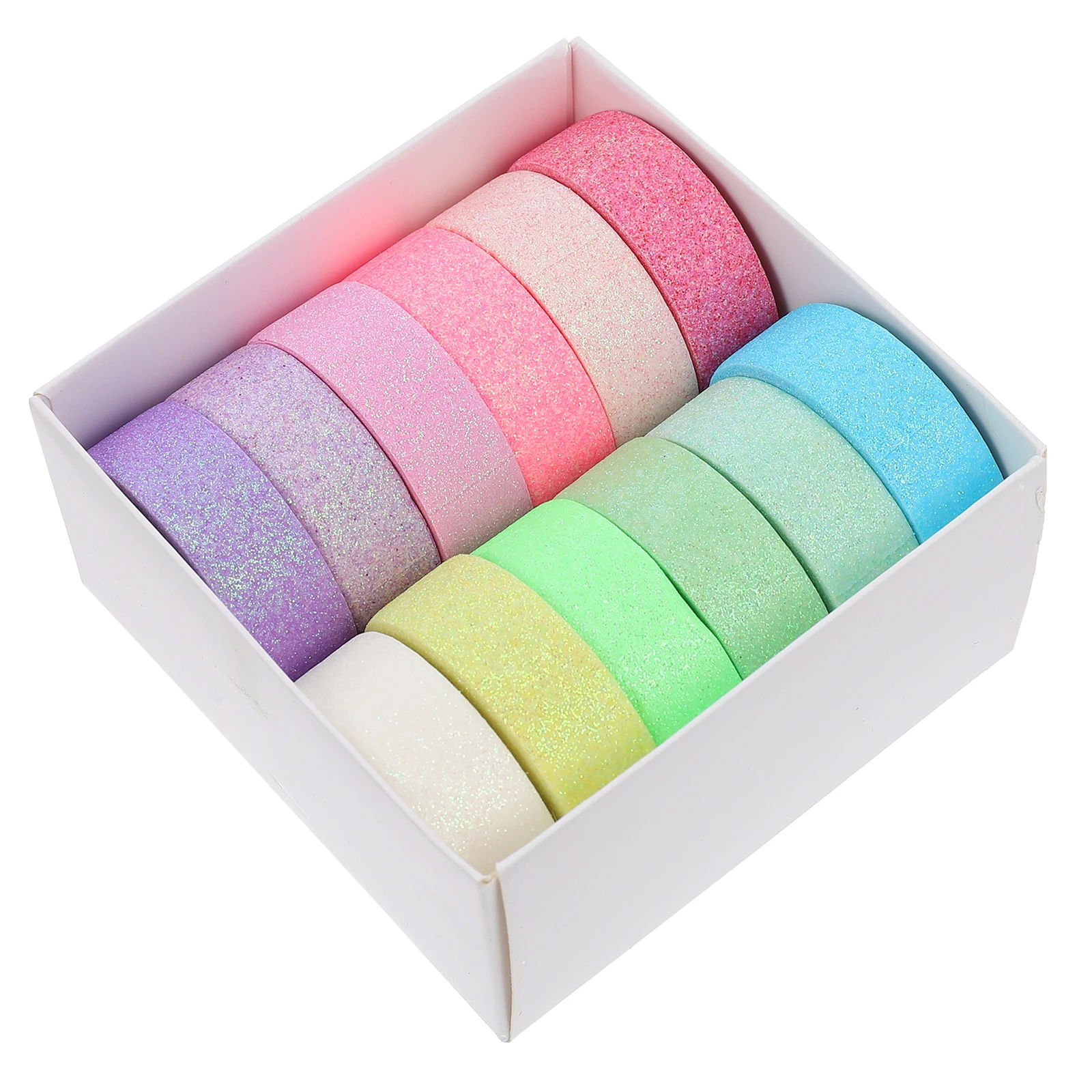 

12 Rolls Washi Tape Decorative Glitter Tapes Decoration Pastel Paper DIY Adhesive Colored