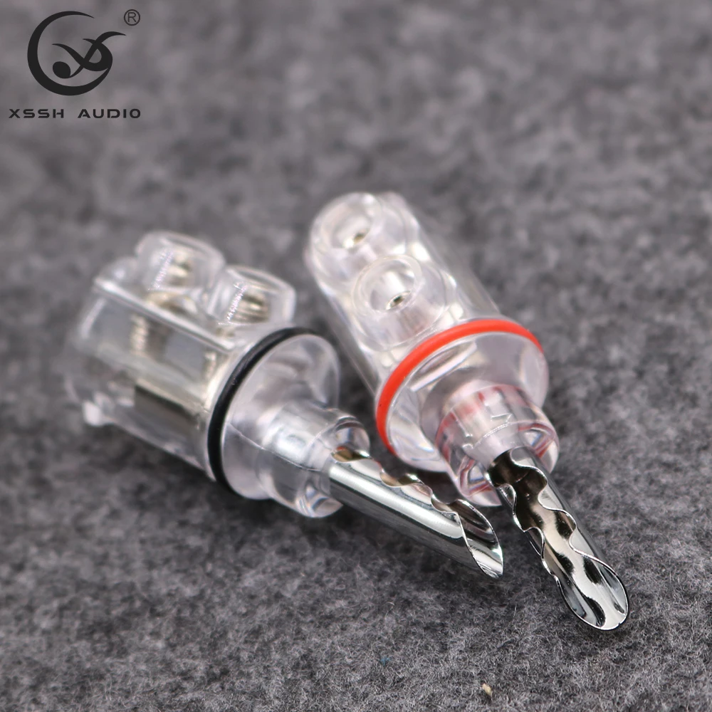 8Pcs XSSH HIFI Hi-End Tellurium ทองแดงชุบโรเดียมสีดำ Audio Video ลำโพง8มม.เครื่องขยายเสียงปลั๊กกล้วยแจ็ค