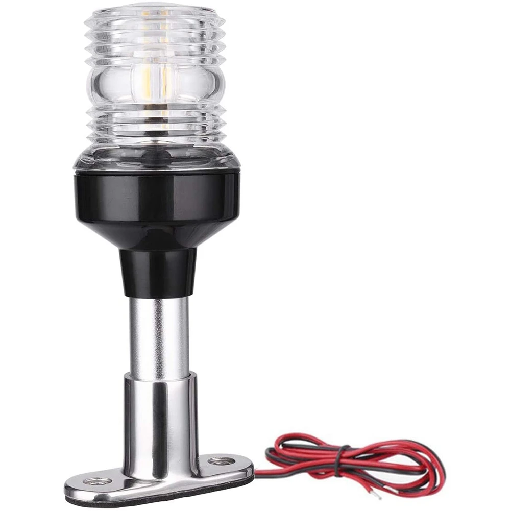 Luce di navigazione a LED pieghevole da 8 pollici Lampada di segnalazione a vela da 360 gradi per luce di ancoraggio di poppa per barche e yacht F