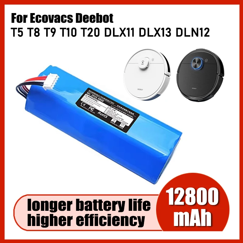 14.4V for Ecovacs Deebot Ozmo T5 T8 T9 T10 T20 DLX11 DLX13 DLN12 X1 X1oni X1 Robot Vacuum Cleaner Battery Replacement