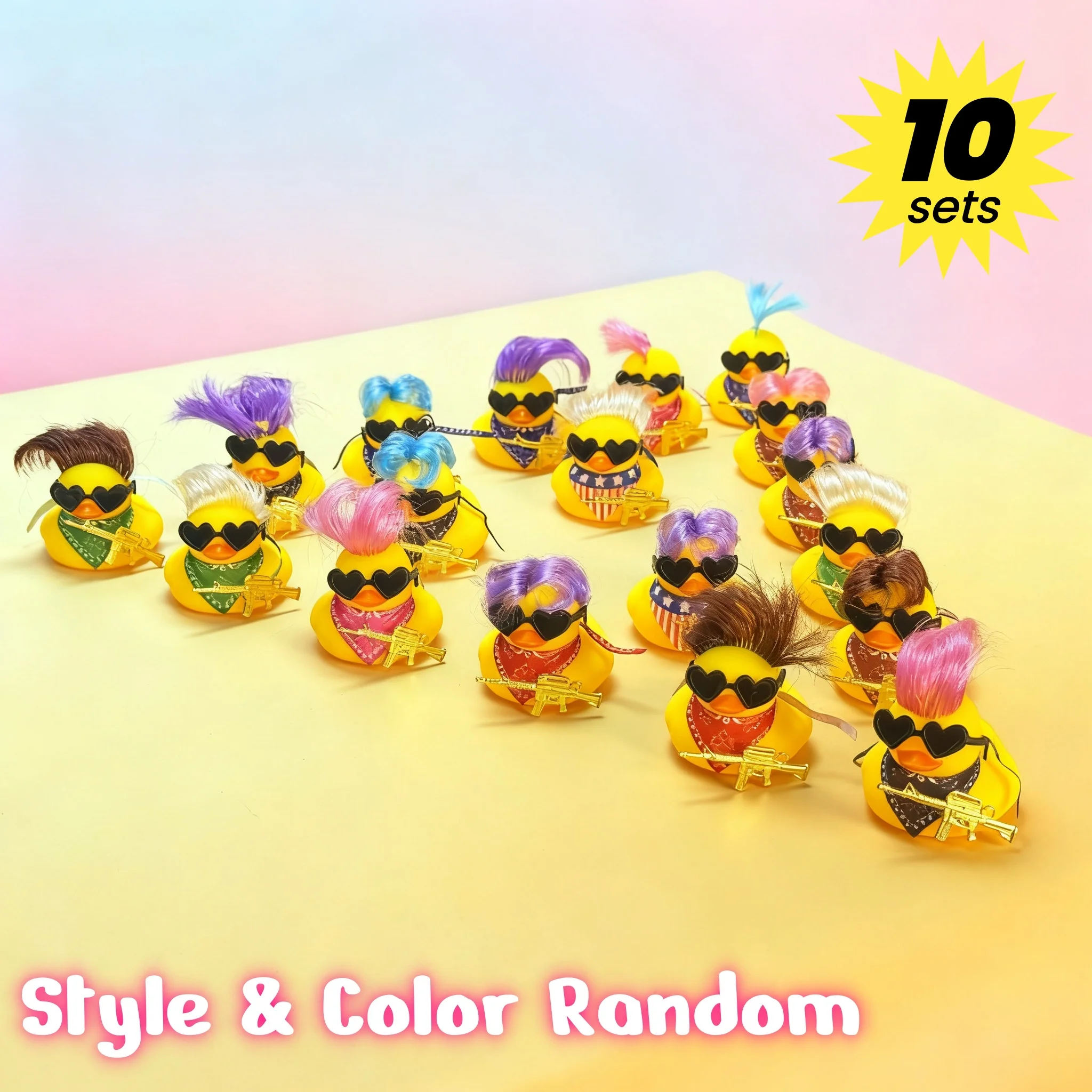 

10 комплектов, модные очки, шарф, резиновая утка, автомобильное украшение, крутой автомобильный орнамент, украшение на приборную панель, декор приборной панели