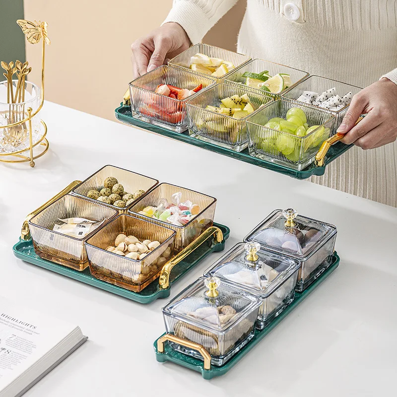 

Light Luxury Storage Box Fruit Plate Sunflower Seed Snack Dried Fruit Nut Candy Tray For Household Living Room Tea Table