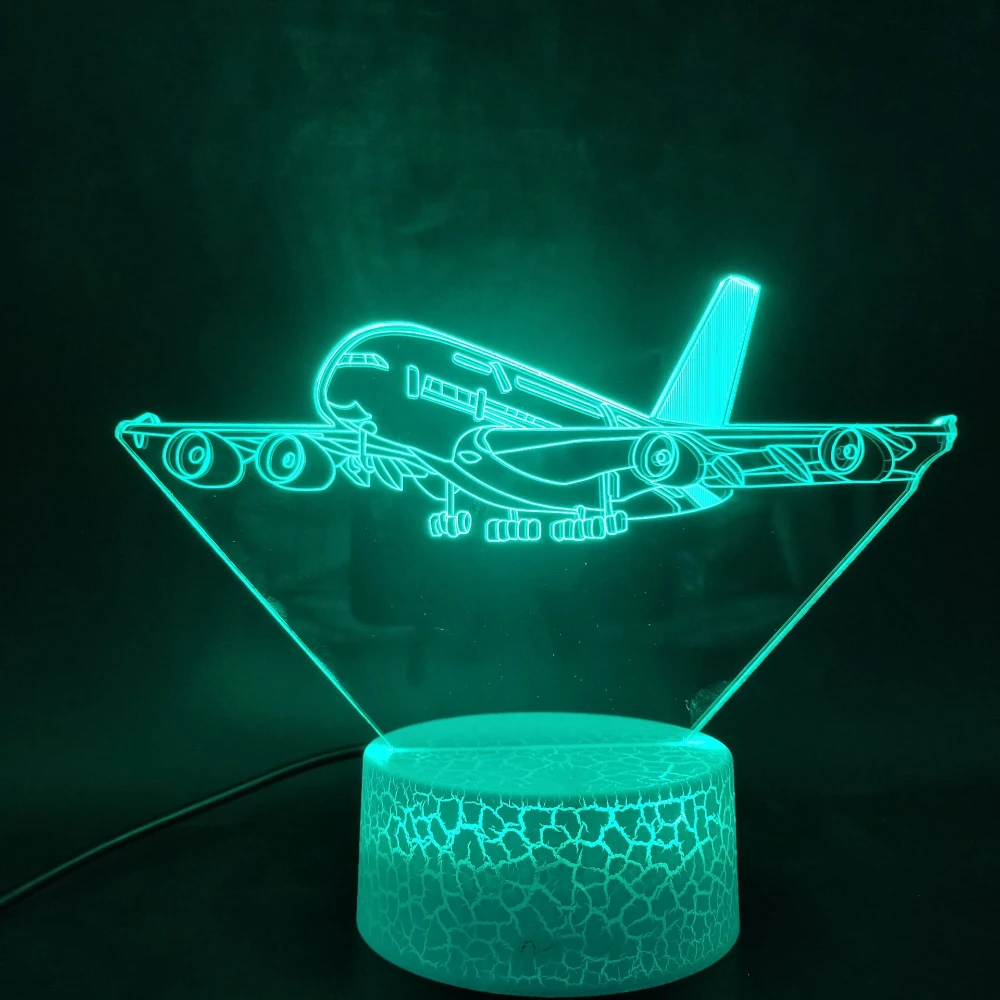 

Plane 3D Lamp Illusion Night Light for Kids Room 7 Color Change Airplane Table Lamp Birthday Party Christmas Gift for Boys Men