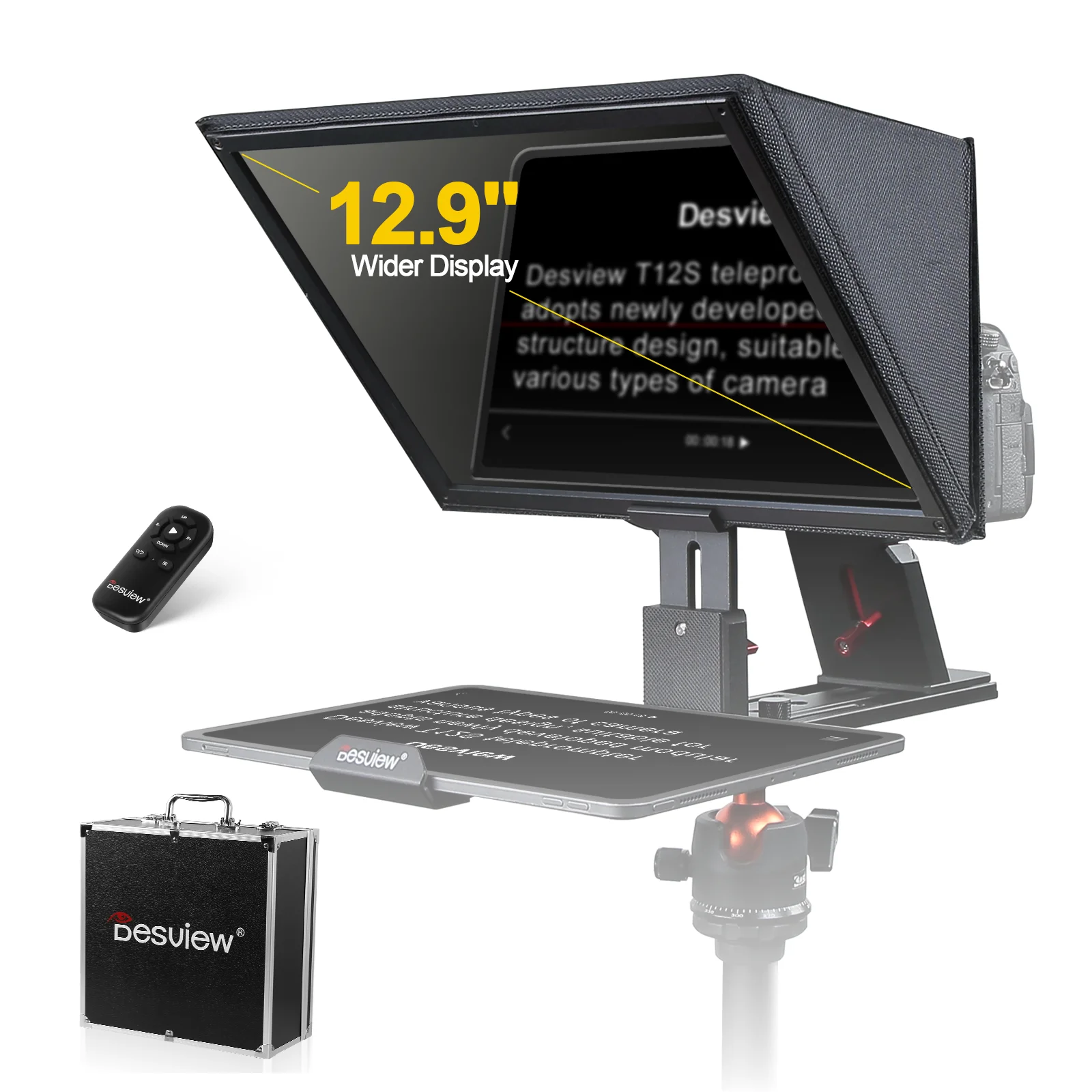 

Desview T12S T12 Camera Teleprompter for DSLR Camera Photo Studio iPad Smartphone Interview Recording Professional Teleprompter