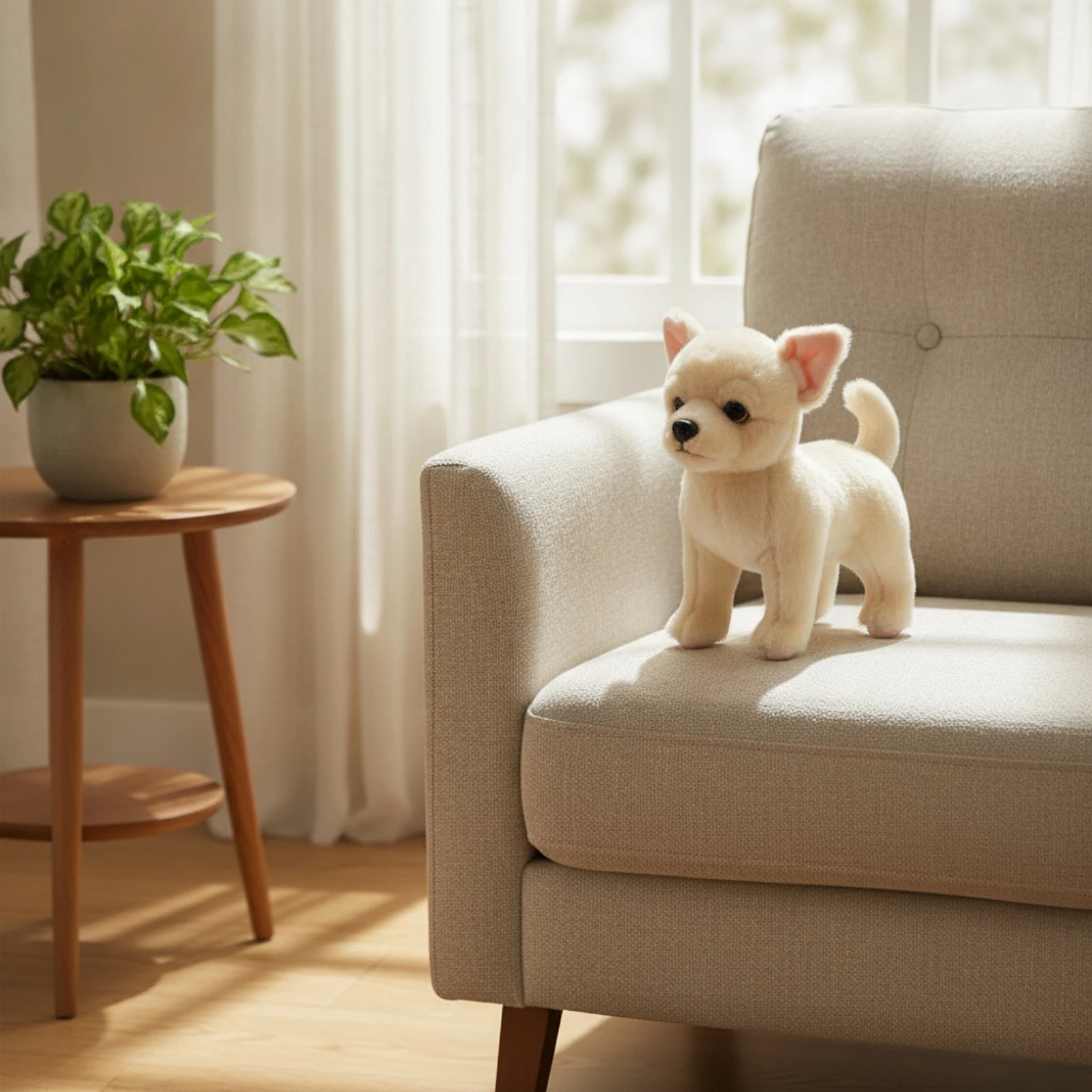 Chihuahua Stuffed Toy Standing Chihuahua Stuffed Dog Plushie Soft Realistic for Children, Playroom, Bedroom