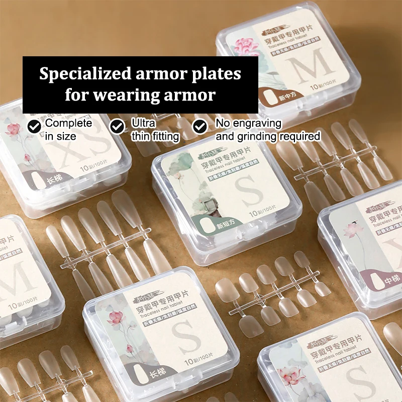 100 pièces/boîte pour Extension outil de manucure faux ongles presse sur ongles cercueil ongles artificiels clair faux ongles conseils