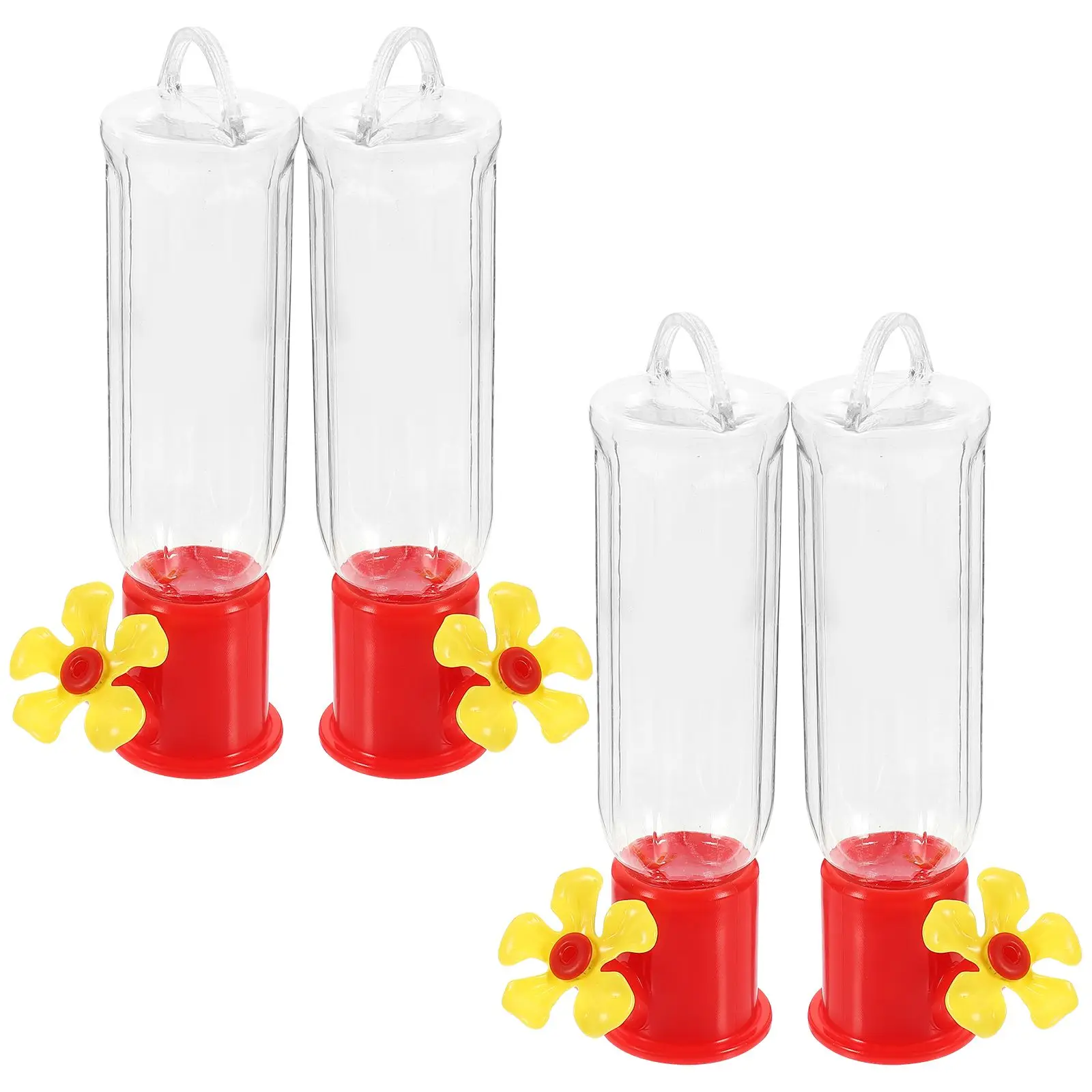 

4 Pcs Hanging Transparent Hummingbird Feeder Strong Durable Plastic Bird Feeders For Garden Adorable Decorative Creative Pet