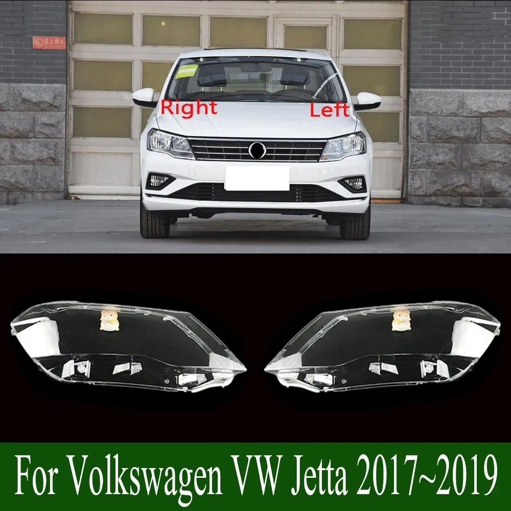 

For Volkswagen VW Jetta 2017~2019 Car Front Headlight Lens Covers Left-Right Car Transparent Housing Car Accessories