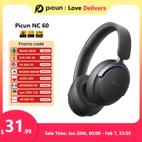 Picun NC60 ANC Wireless Headphones Hybrid Active Noise Cancellation Headset Bluetooth 5.4 Hi-Res Audio Earphones 130H Playtime