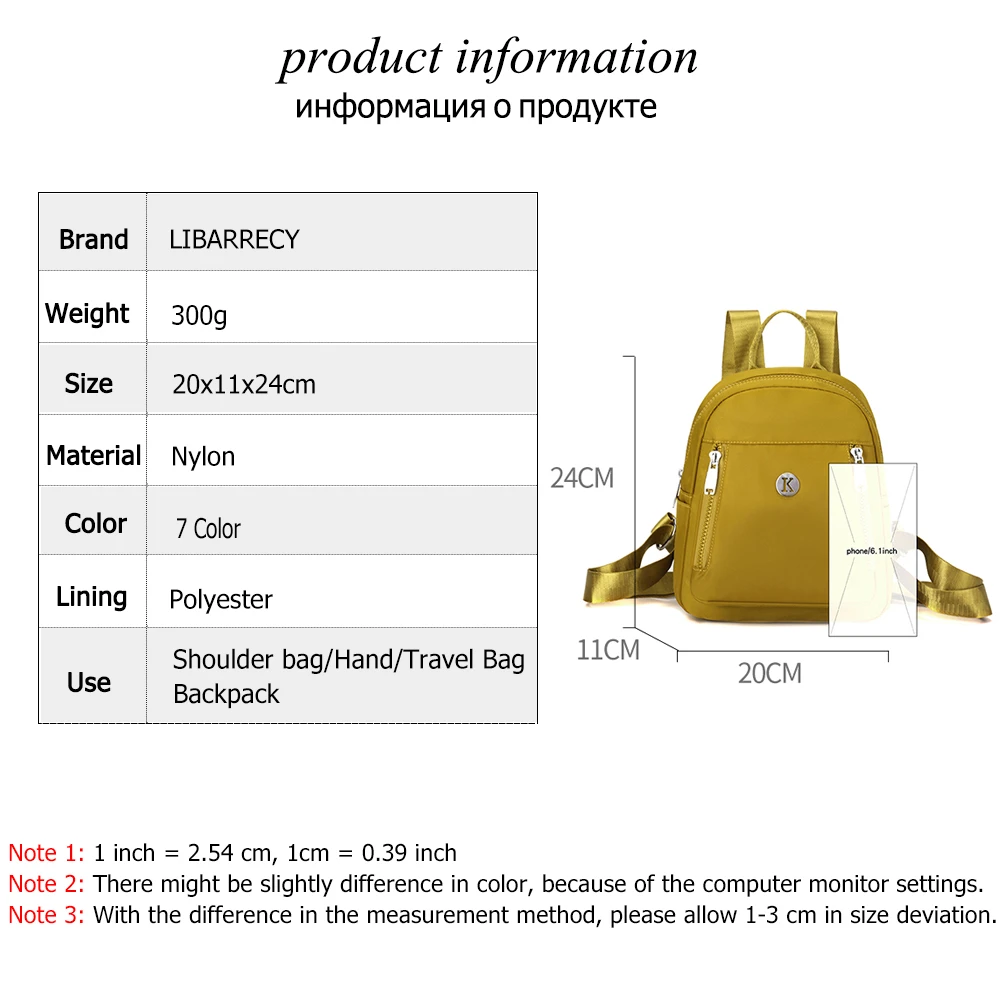 Solid Color High Quality Nylon Ladies Backpack Fashion New Small Ladies Travel Backpack 2023 Women Shoulder Bags Bolsos De Mujer