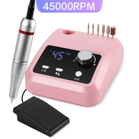 45000RPM Nail Drill Machine Professional Nail Lathe With Base Large LCD Screen Electric Manicure Polisher Nail Sander Salon Tool