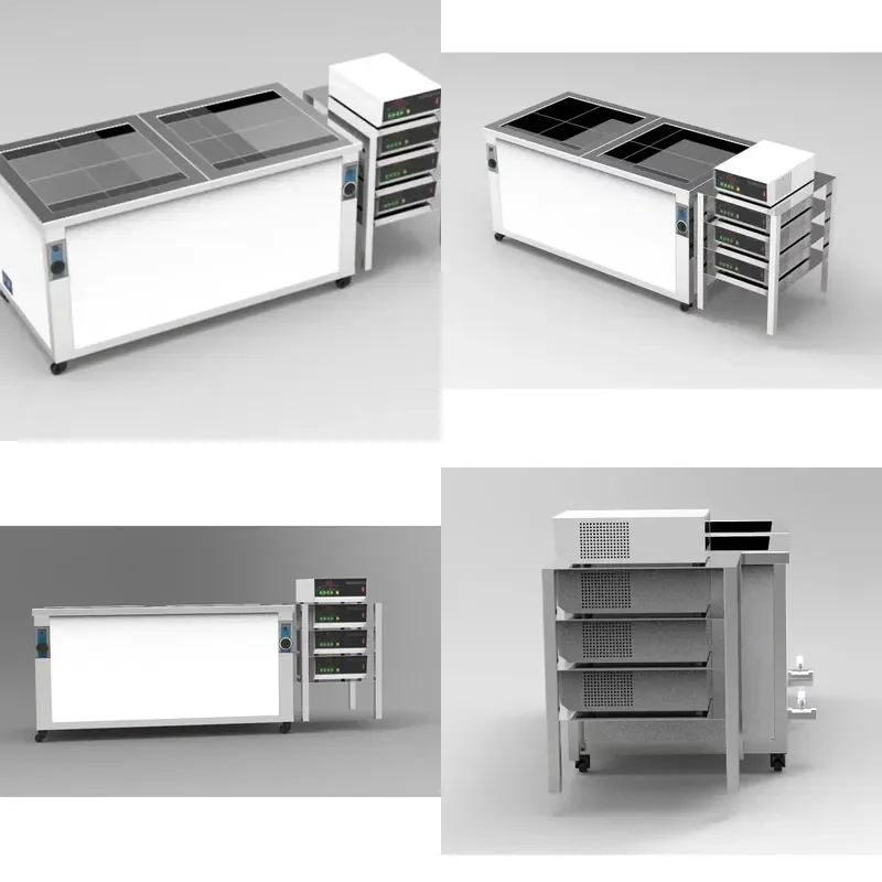 Double Tank Ultrasonic Cleaning Machine with Industrial Rinsing or Drying Tank for Precision Parts Cleaning