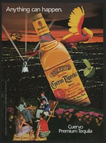 1p,1983 CUERVO Premium Tequila - Anything can Happen - Tin Sign