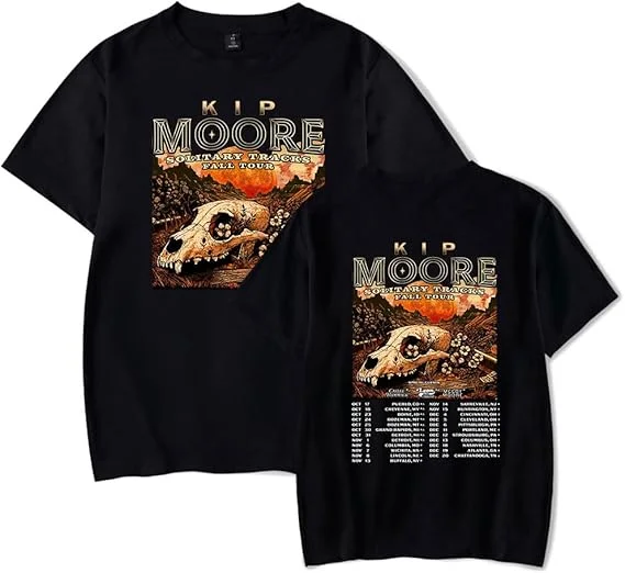 Kip Moore Solitary Tracks Tour 2025 T-Shirt Merch for Women/Men Short Sleeve Tshirt Tee Fashion Streetwear