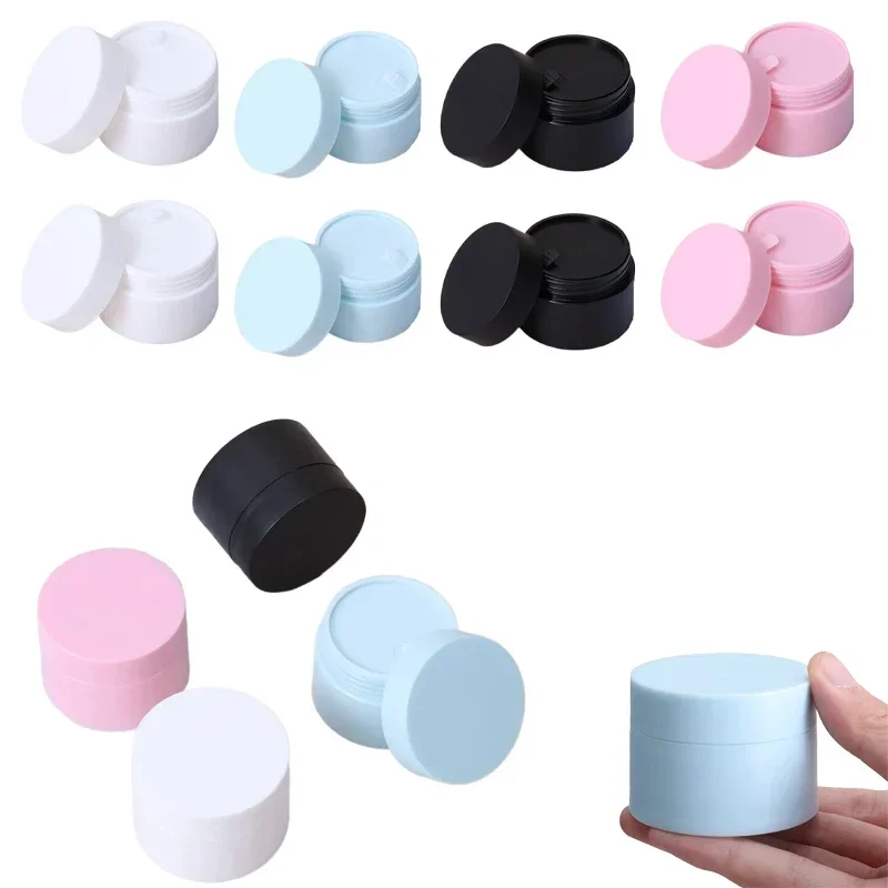 

50Pcs Empty 5g-50g Mini Plastic Cosmetics Jars Pot w/ Screw Lids & Liners Portable Travel Containers For Makeup Lip Balm Creams