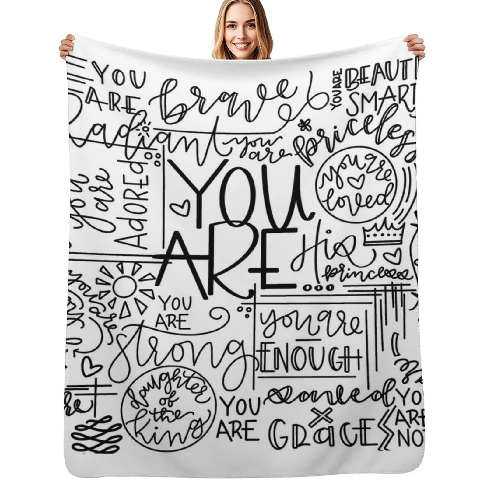 You Are Enough tapestry Throw Blanket Hair Travel for winter Weighted Kid'S Softest Blankets