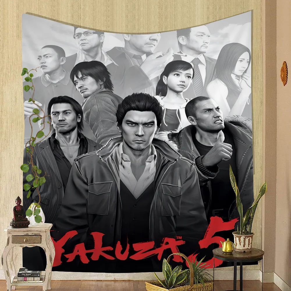 Yakuza Like a Dragon Game Anime Tapestry Hanging Tarot Hippie Wall Rugs Dorm Wall Hanging Sheets