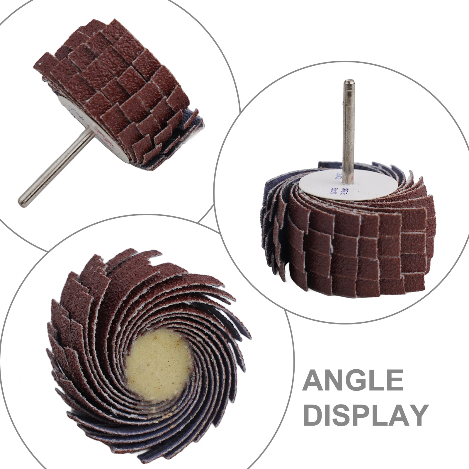 2Pcs Sandpaper Grinding Wheel 3mm Shank 80-600Grit Grinding Buffing Sandpaper Flap Wheel Rotary Tool Accessory