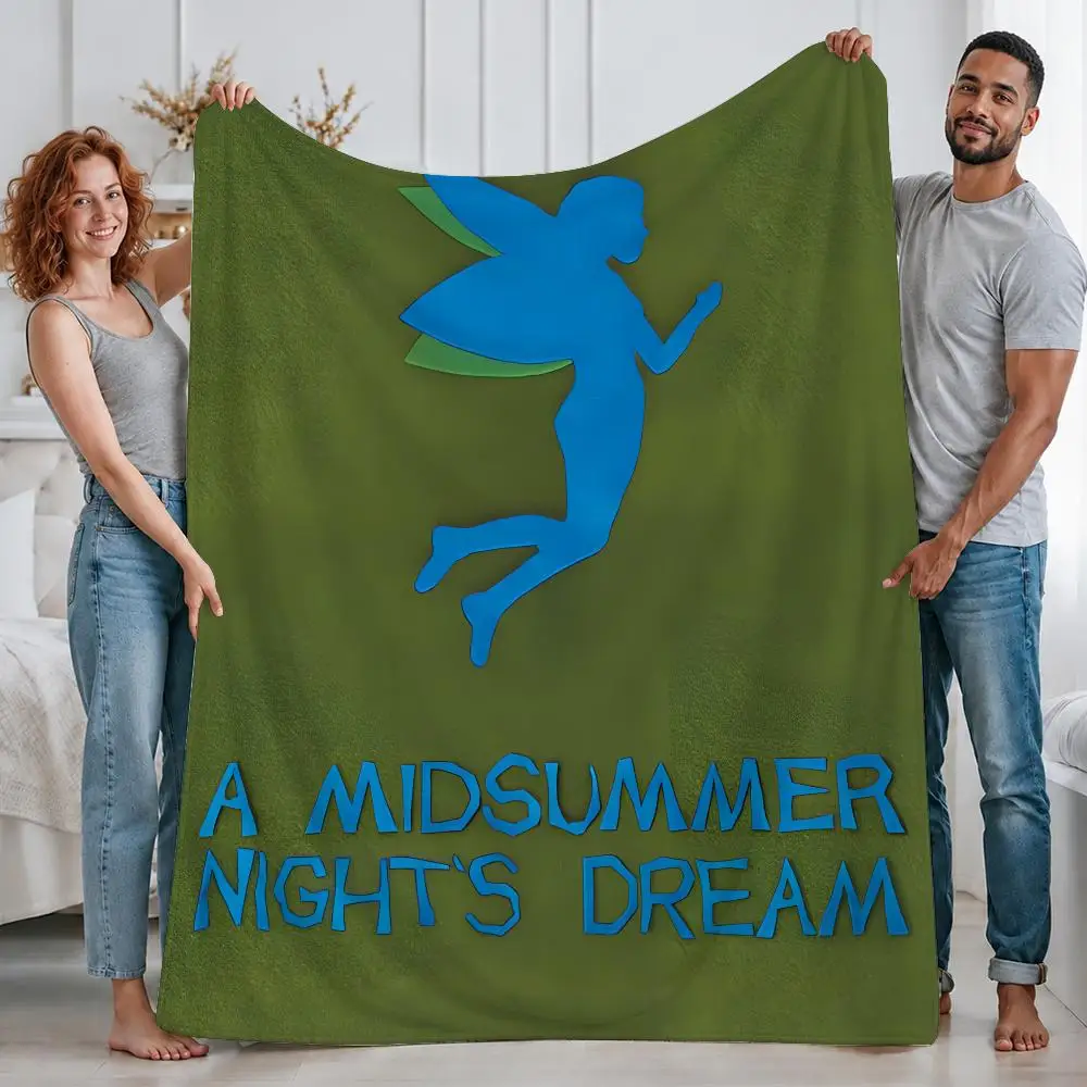 Classic Play A Midsummer Night's Dream Throw Custom Printed Flannel Fleece Blanket for Sofa Bed Office Travel & Camping