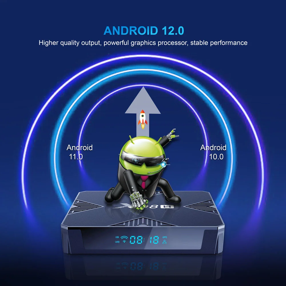 Android 12.0 X98H TV Box Allwinner H618 Quad core Smart TV Box 4k 6K 2.4G/5G Wifi6 HDR Media Player Set Top Box — zdjęcie produktu 4