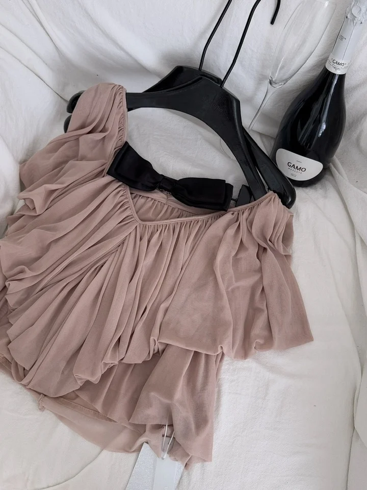 ชุดเสื้อกั๊กผู้หญิง Ele สุดอลังการและกระโปรง Me ชุดสองชิ้น V-Ne ort Sve Faionable Sensation คุณภาพสูง